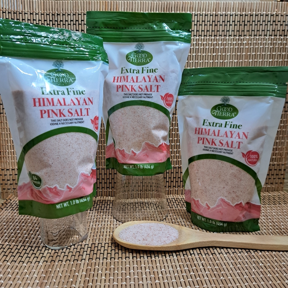 Good Tierra Himalaya Pink Salt Extra Fine 100%‎ Natural 84 Minerals Lot/3 Bags